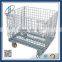 collapsible stackable pallet container wire mesh cage