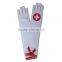 white halloween costume long arm gloves