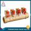 TMOK heat pump system floor heating manifold 2-5 branch/way/outlets/ports NPT brass manifold for pex water pipe