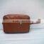 Hot sale cosmetic bag unisex brown make-up bag travel cosmetic bag with handle