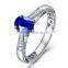18K Gold hollow Sri Lanka Sapphire Rings colored gemstone female