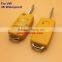 New arriver 3 button waterproof vw remote key blank with yellow color key shell colorful for vw key
