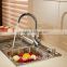 Hot and cold water kitchen sink mixer