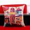 2016 Newest Design Linen Cotton Christmas Gift Cushion Cover Home Decor Bed Sofa Throw Pillow Case 17.8"x17.8"