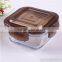 Food Grade Houseware Rectangle Shape 320ml + 520ml + 800ml High Borosilicate Glass Crisper With Lid