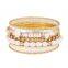 Gold Plated Multilayer Boho Rhinestone Turquoise Vintage Ethnic Women Bracelets Cuff Bangles Jewelry Accessories