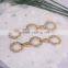 Circle Shape Long Earring Studs Metal Plated Fashion Gold Earring
