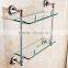 80300 bathroom fittings Contracted color Double glass shelf hotel use