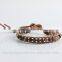 6mm natural indian agate women leather bracelet, new fashion bracelet, natural stone bead bracelet