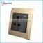 new design brushed golden electric switch and socket 250V
