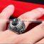 vintage cubic zircon engrave 316L stainless steel finger rings for men