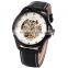 2015 Fashion Analog Mechanical Automatic Skeleton Men's Watch Leather Band