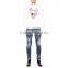 Biker Jeans Blue Denim jeans pantalon (LOTK079)