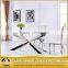 2017 Modern big size glass top home furniture dining table