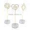 5 different shapes of golden memo clips with silver resinic base for tabletop use