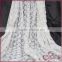 White embroidery lace mesh fabric, elegant flower embroiery fabric for dress