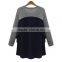 Competitive price good quality factory direct contrast color round neck Asymmetrical women different types of blouse designs