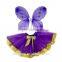 Wholesale New Style Girls Butterfly Fairy Wings with glitter Tutu Sets