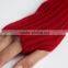 Ladies Winter Fashion OEM Long Solid Color Cashmere Rib Knit Fingerless Glove