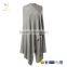 Women Grey Long Cashmere Poncho Wool Scarf Sahwl Poncho