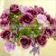 Lovely Decorative Artificial Silk Restaurant Table Vase Crystal Rose Flower