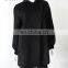 Luxury Black Long Sleeve Cashmere Coat for women