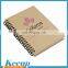 Printed hard paper cover promotional notebook with spiral bound