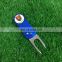 Golf folding pitch forks with custom embossed enamel ball markers