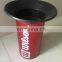 Custom design and logo iron trash can with funnel