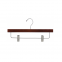 Wooden Pants Hangers, Luxury Wood Skirt Hangers, Glossy Finish with Extra Thick Chrome Hooks & Anti-Wrinkle Clips