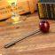 145mm Length short wooden resin short tobacco pipe with red sandal round head for smoking