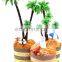 Hot sale ho scale coconut artificial plastic model tree