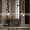 Retro industrial style hemp rope with 2 heads pendant light for decorate