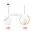 EUROPEAN postmodern Creative glass ball and Iron plating gold pendant light for decorate