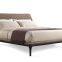 Contemporary wooden bed BB-1703 Solid Ash wood frame with genuine leather upholstery bed