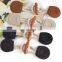 OEM fabric genuine leather wood rope coat closure toggle button