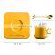 The Latest Design Round, Handle Gold Rim Ceramic Latte Coffee Cup With Square Saucer/