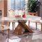 Home Rectangular table solid wood base Marble  dinning tables glass table sets