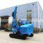 Hydraulic solar project post installation highway guardrail pile driver