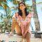 Vintage Retro One Piece Swimsuit 2021 Shoulder Ruffle Swimwear Women Belt Swimsuit Backless Bathing Suit Beachwear Monokini Swim