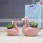 Wholesale Pack 3 Pieces Flamingo Shaped Ceramic Pot Indoor Creative Livingroom Factories Creamic Flower Plant Pots