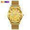 New Arrival SKMEI 9166 Mens Luxury Gold Plated Watch Japan Mov't 304 Stainless Steel Quartz Wristwatch