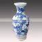 Delicate style blue and whtie floral pattern antique clay vase with ball shape