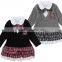 Japanese wholesale high quality cute long sleeve baby frock like school uniform fake layered design
