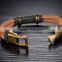 Art Metal Alloy Clasp Genuine Rope Wristband Cuff Bracelet Adjustable Leather Wrap Bracelet