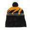 Winter aux pom poms knitted beanie Patchwork custom Sport knitting hats