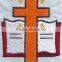 New using embroidery machine sew out Cross with dove 100%embroidery patches for sale.