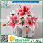 2016 Wholesale Multicolor Latex Artificial PU Flowers Lily Real Touch Bouquet Wedding Bridal Decor Display Flower