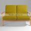 High quality solid wood 2 seats sofa