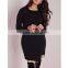 plus size chain hem midi dress in black for fat women